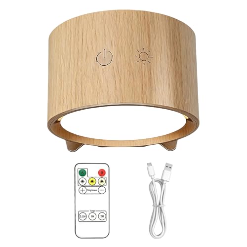 Lámpara de pared inalámbrica sin taladro con brillo suave regulable y carga USB 6