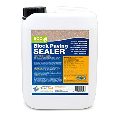 Smartseal Eco-Friendly Paving Sealer - Solvent-Free - Durable Sand Hardener & Weed Inhibitor for Natural Look Best Paving Sealant for Driveways And Patios (5L)
