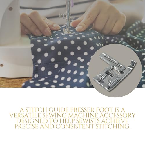 Image of ZENITH Stitch Guide Pressure Foot Snap on Type for Automatic Electric Low Shank Sewing Machines Suitable for Usha Janome Brother Singer etc Steel Finish (Stitch Guide Foot)