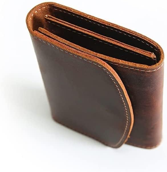 Spacious & Functional Vintage Short Card Holder Leather Wallet with Zipper Coin Purses for Men Women Unisex Coins Pocket Portable Money Bag Clutch Purse2