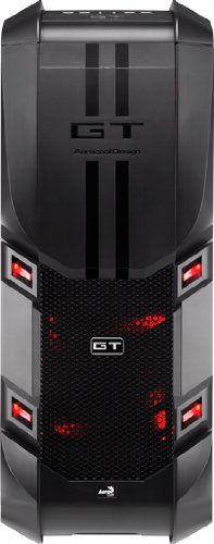 Front view of the AeroCool GT-S Black Edition PC Case, showing the front panel and mesh design
