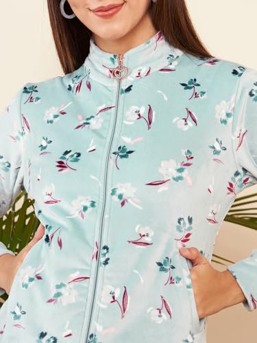 Image of Modeve Floral Printed Stand Collar Lightweight Tailored Jacket