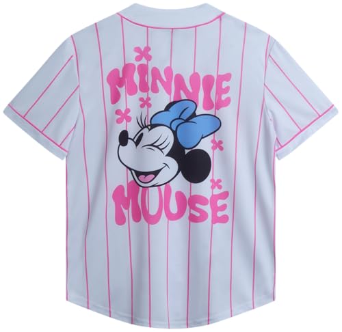 Image of Disney Womens Baseball Jersey Lightweight Graphic Baseball Shirts for Women | 100% Polyester Fabric, Lightweight & Breathable, Mesh or Button-Down Styles