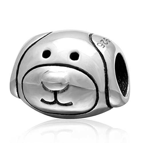Ciondolo a forma di testa di cane, in argento