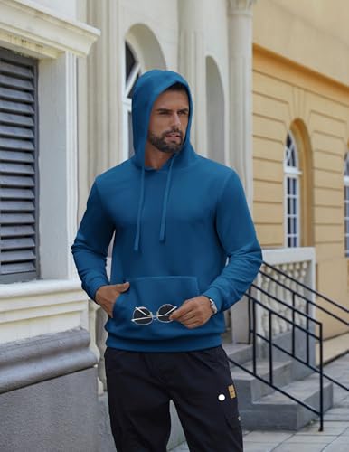 Image of COOFANDY Men's Hooded Pullover Casual Long Sleeve Drawstring Gym Hoodies Sweatshirts with Pocket