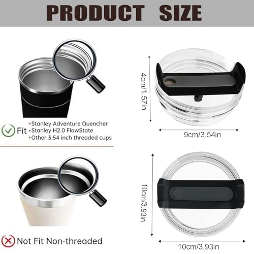 2pcs Tumbler Lid for 40oz Stanley Cup,Replacement 40 oz Tumbler Lid,Dustproof Spill Proof Splash Resistant Tumbler Lids Reusable Tumbler Cover for Stanley and More Coffee Mugs (Transparent Grey)