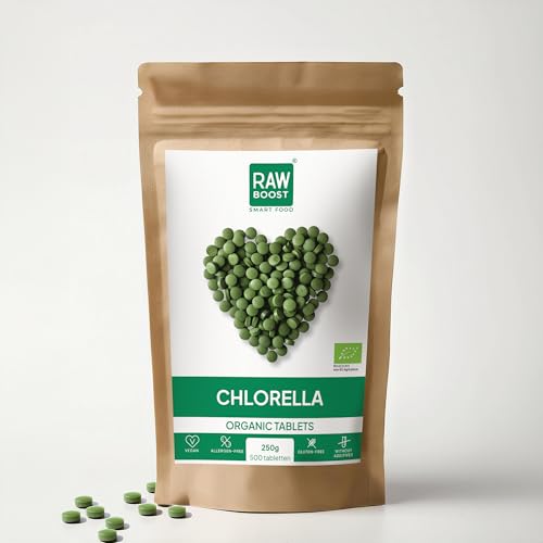 Chlorella Tabletten Bio 250 g – 500 Presslinge aus 100% biologischem Anbau – Reich an Chlorophyll, Proteinen & Mineralstoffen – Hochdosiert, Vegan, Glutenfrei & Ohne Zusätze