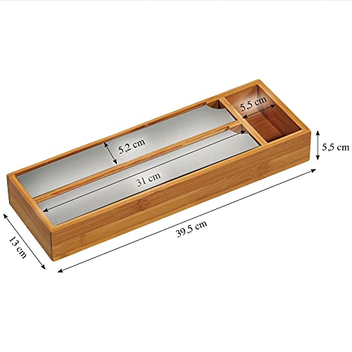 Foto von Kesper | Folienspender, Material: Bambus, Metall, Maße: 39.5 x 13 x 5.5 cm, Farbe: Braun | 58040 13