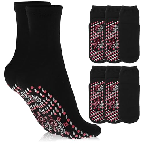 Toddmomy Calcetines Calefactables de Algodón Negros para Hombre y Mujer, 4 Pares, Térmicos, Cómodos y Ajustados para Actividades al Aire Libre y Esquí