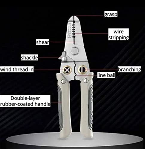 Image of Wire Stripper, 6 in 1 Multifunctional Special Wire Stripper for Electrician, Wire Plier and cutter, Wires Cutter Tool, Hand Tool, Wires Looping Pliers,Wire Stripping Tool