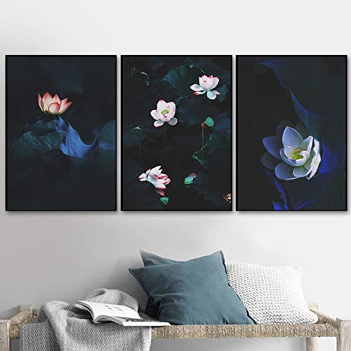 Fleur de lotus peinture sur toile pour un salon zen et minimaliste