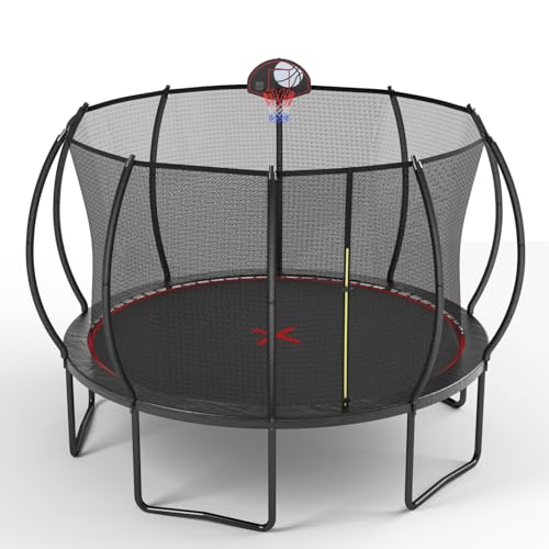 SkyBound Trampoline with Curved Safety Padded 10 Poles - 12ft
