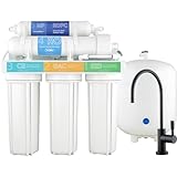 SpiroPure Unbranded Reverse Osmosis System Generic RO Water Filter Under Sink, 6-Stage RO Water Filtration System with Remineralization with Matte Black Air Gap Faucet