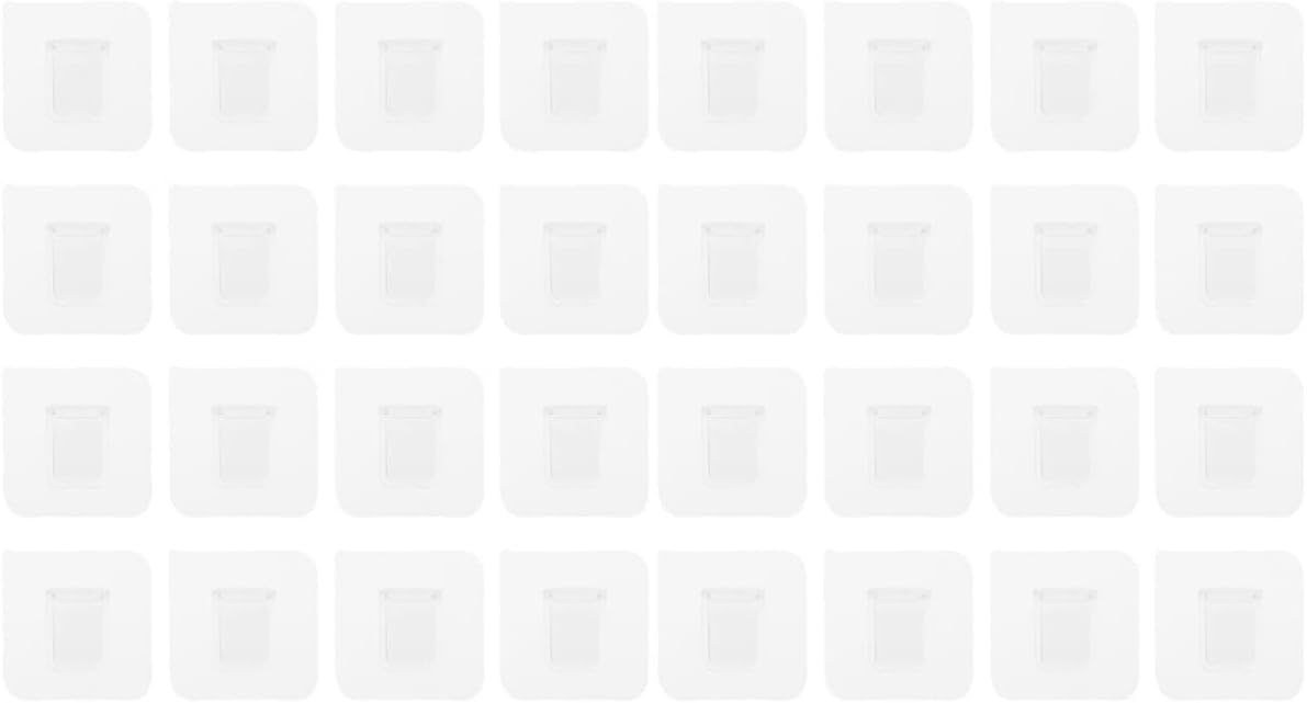 DOITOOL 32pcs Transparent Closet Shelf Clips Adhesive Shelf Support for Wardrobe Partitioning No Drill Fixed Layer Brackets Durable Storage for Cabinets and Bookshelves