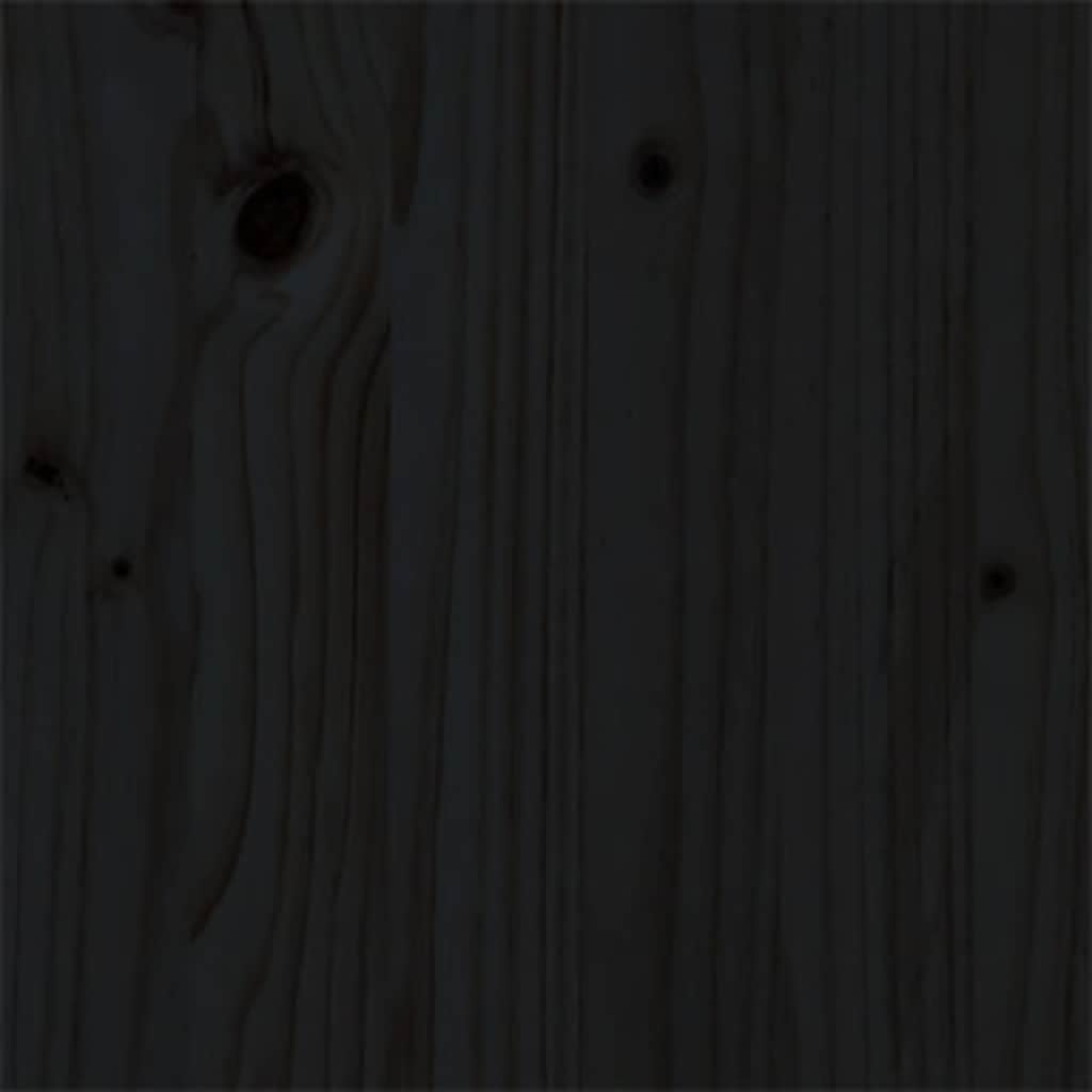 Lite sosnowe drewno Nowoczesna z wezgłowiem Klasyczna Czarny 90x200cm | Rama łóżka 90x200 cm czarna lite drewno sosnowe z zagłówkiem do sypialni