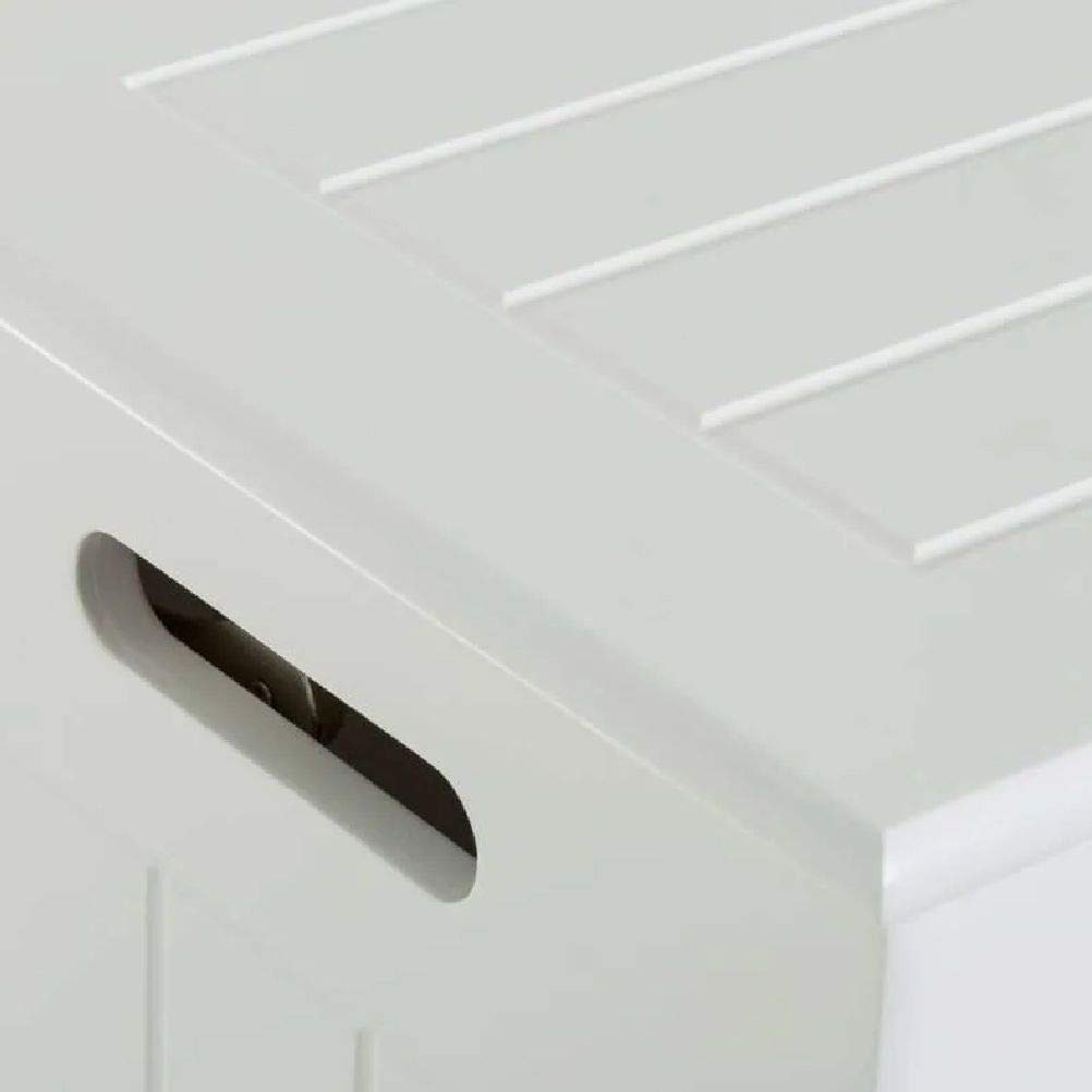 LOLAhome Cesto de Ropa Sucia 35 litros Arcón de Almacenaje Madera Blanco 60x30x30 cm 2 Asas