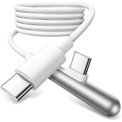 USB C Charger Cable for Apple TV Remote 4K, 240W 5A 6.6FT Right Angle USB C to USB C Data Transfer Cable for Galaxy S24 FE Tab S24,Type C Nylon Braided Fast Charging Extension Cord for iPhone 16 Pro Cover