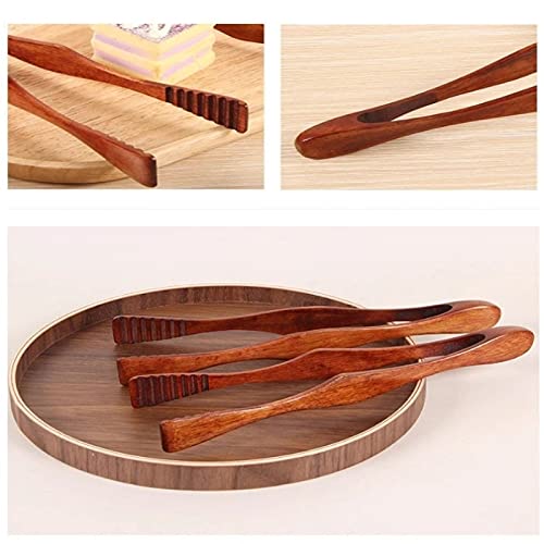 MRKU Pinzas de Cocina de Madera, 1 Pieza, Utensilios de Cocina para Alimentos, Pinzas para Barbacoa, Herramientas de Buffet, Pinzas anticalor para Pan, Pinzas para repostería, Barbacoa