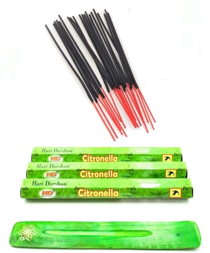 60 X Incienso Citronela, Expecial Jardin, Exterior, Natural Citronela, 60 Varillas de Incienso mas Quemador de Madera