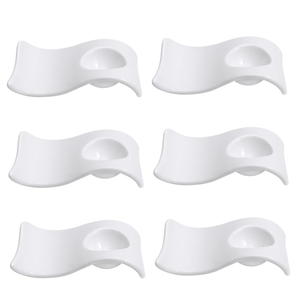 ABOOFAN 6 Coquetiers en Céramique Blancs Modernes et Élégants Lot de 6 Pièces Faciles à Nettoyer pour Servir des Mini-apéritifs à Table