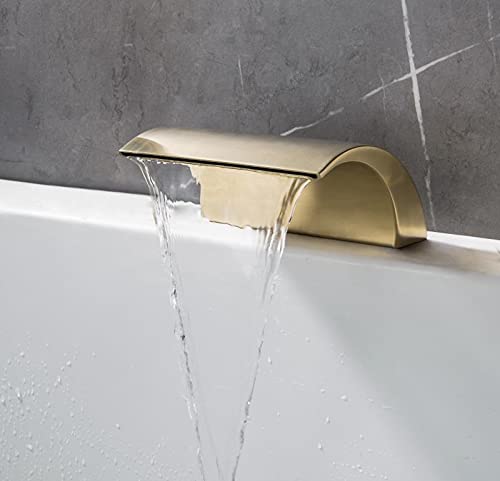 Grifería Romano Dorado 5 Agujeros Para Bañera – DANLUOLAN Lujo Con Ducha De Mano (Latón, TÜV-Nord)