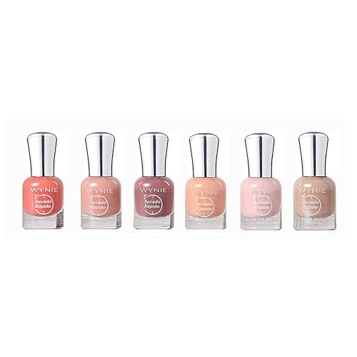 WYNIE Esmaltes de uñas 6 Colores,fácil de aplicar y Soak Off,apto para manicura natural sin lámpara UV/LED,Apto para principiantes (Serie rosa nude 1)