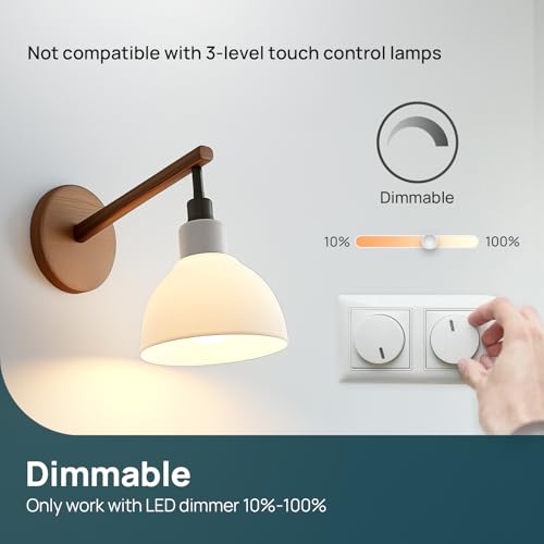 Linkind 4.2W Dimmable B22 LED Light Bulb, 40W Equivalent Golf Ball Light P45(G45) Bulbs, Soft White 2700K 470LM, Bayonet Cap, Not Suitable for 3-Way Dimmable Lamps, 6 Pack
