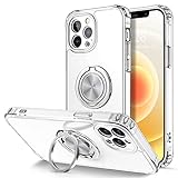Hython Case for iPhone 12 Pro Max Case with Ring Stand, Clear Body with 360° Rotatable Ring Holder M