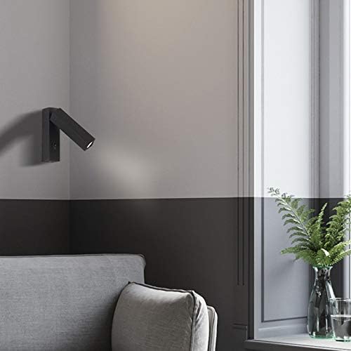 3W LED Wall Mount Sconces Reading Bedside Light Fixture Lamp Warm White Black