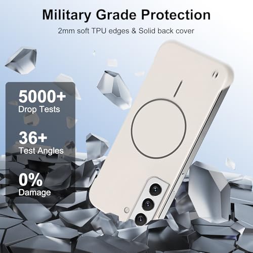 Coque Samsung S22 Plus magnétique blanche pour chargeur à induction
