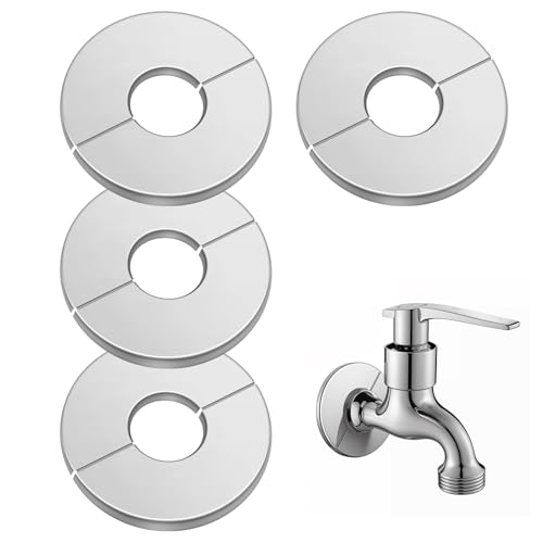 Amabro 4 Stück Heizungsrohr Rosette,21mm Rosetten für Heizkörperrohre,Heizungsrohr Verkleidung Rohrverkleidung Heizkörperrosette Edelstahl Abdeckung Abdeckrosetten Heizkörperrosetten Rohrabdeckungen