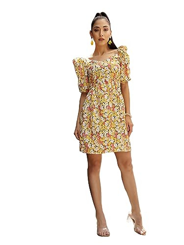 Image of OOMPH! Women's Crepe Fit and Flare Knee-Length Dress