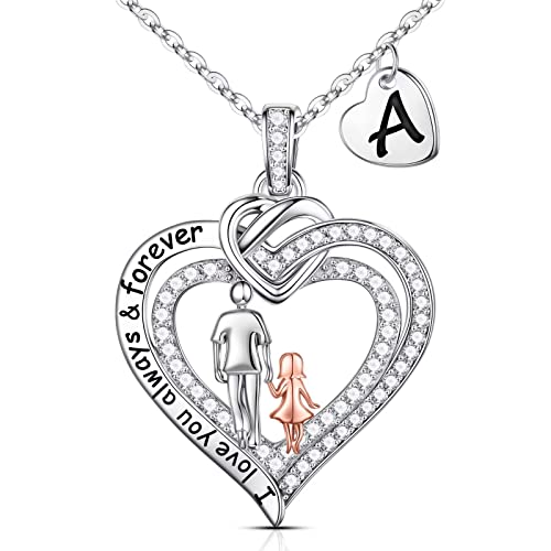 Iefil-Gifts-for-Daughter-from-Dad-925-Sterling-Silver-Heart-Pendant-Initial-Necklace-Daughter-Gifts-from-Dad-Christmas-Birthday-Gifts-for-Daughter-Jewelry-Gifts