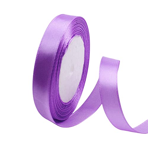 POPOYU Cinta de Satén 15mm x 23m Púrpura Seda Raso   Rollo de Cinta de Raso Satén para Decoración Boda Cumpleaños Fiesta   Manualidades y Complementos el Pelo Coser Arte Embalaje de Regalo
