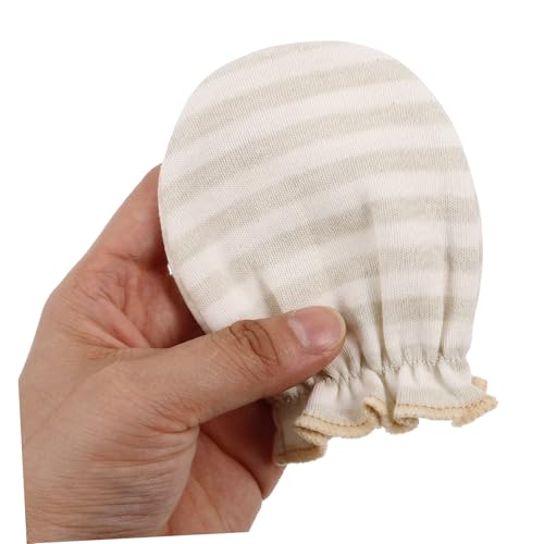2Pairs Protective Mittens Breathable Cotton Gloves for Newborns Safe Chewing Biteresistant Design Adorable Stripe Patterns for Boys Hand Covers for Care3