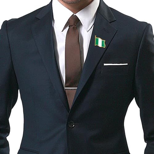 Image of 12 /24 /50 /100Pcs Nigeria Flag Lapel Pins Bulk - Metal Nigerian National Lapel Pin