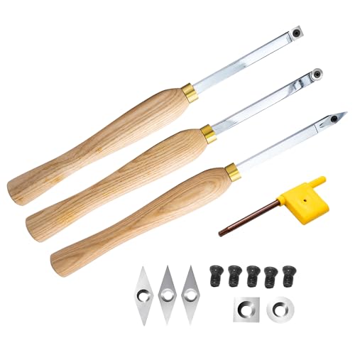 Set de 3 herramientas para torno de madera de 12.5 pulgadas