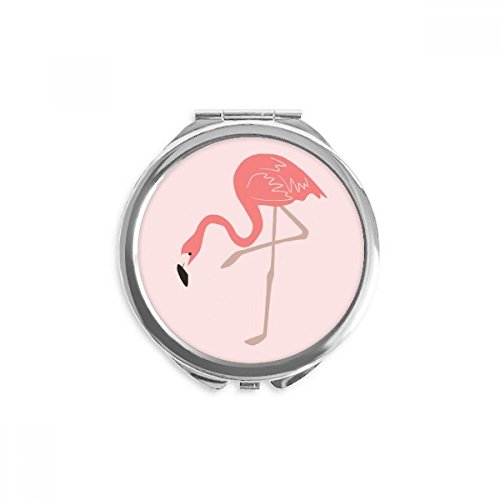 Miroir rond de poche flamingo debout portable à la main 2,6 pouces