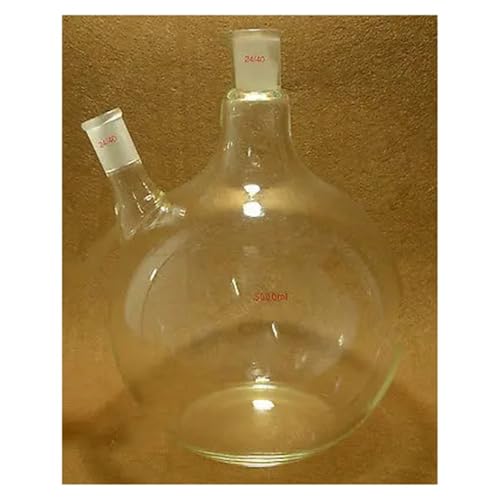 Flacon en verre à fond plat 5000 ml 24/40 avec 2 cols pour distillation de laboratoire