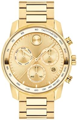Movado Men's Bold Verso Swiss Quartz Watch with Stainless Steel Strap, Gold Plated, 21.95 (Model: 3600866)
