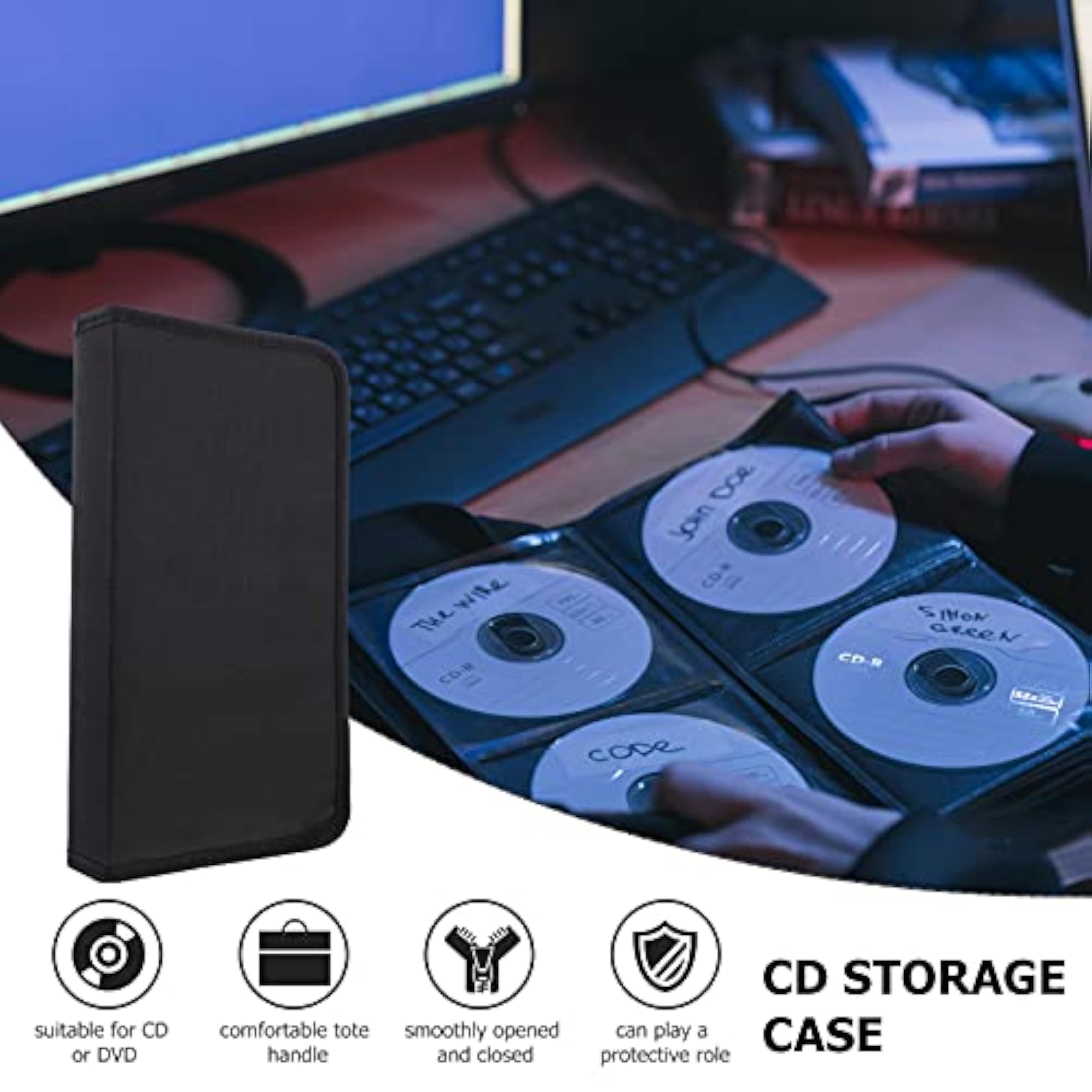Oxford Cloth CD Storage Case for 80 CDs