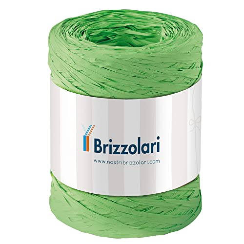 Brizzolari 6802-10 - Rolo de ráfia (5 mm x 200 m), cor verde