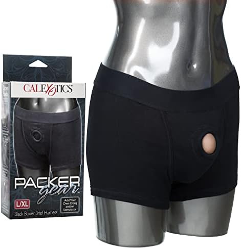 California Exotic Novelties Packer Gear Black Boxer Brief Harness Large/X-Large, Black