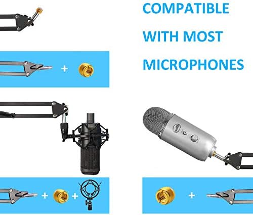 Rode NT1A Mic Stand with Pop Filter - Microphone Boom Arm Stand with Windscreen Foam Cover for NT1A, NTK, K2, NT2 A Rode Podcaster by YOUSHARES