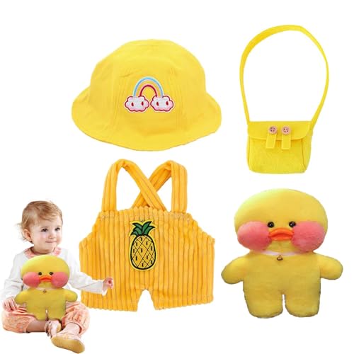 Pato de peluche con ropa y accesorios: adorable peluche con disfraces extraíbles, suave y fácil de disfrazar, ideal para regalar, decorar y coleccionar. Bonito peluche para niños y amantes de los jugu