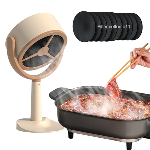 Purificador de fumaça portátil, exaustor de cozinha com fio de mesa com filtros removíveis, exaustor