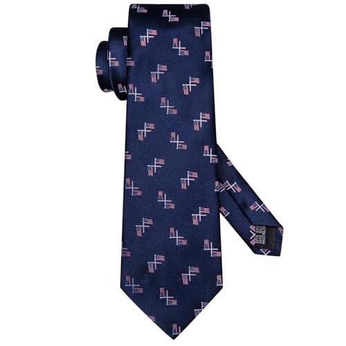 Image of Dubulle Silk Ties Set for Men Formal Paisley Striped Necktie Pocket Square Cufflinks 3PCS Sets Wedding Business Party