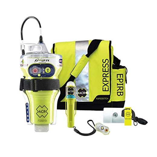 GLOBALFIX V4 EPIRB Survival Kit with Signal Mirror, Ditch Bag, Strobe Lights, and USCG Whistle (ACR PN 2348)