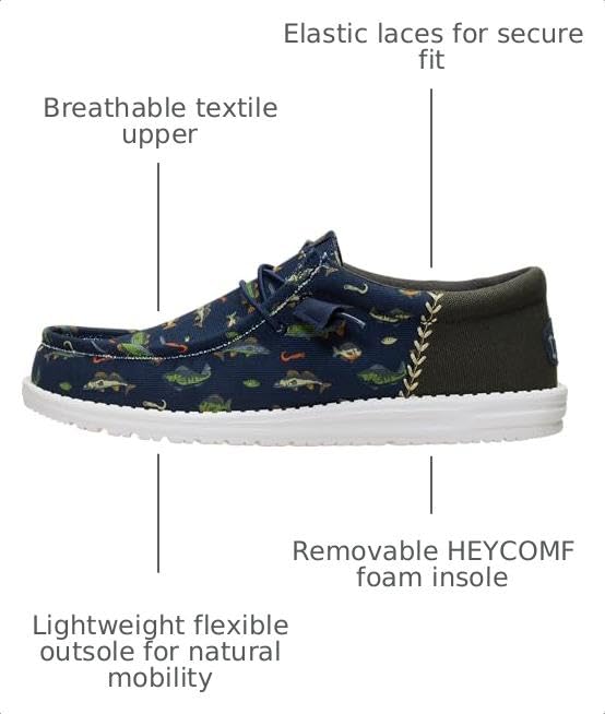 HEYDUDE Men's Wally Funk Fishing Slip On Shoe, Navy Blazer/Multi Size 14 - image 3