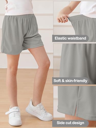 Resinta Girls Athletic Mesh Shorts Basketball Soccer Active Sports Gym Shorts for Youth Kids3